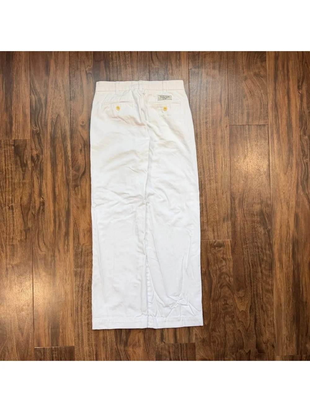 VTG Polo Ralph Lauren Classic Chino Flat Front Pants 14 White Preppy Golf Casual